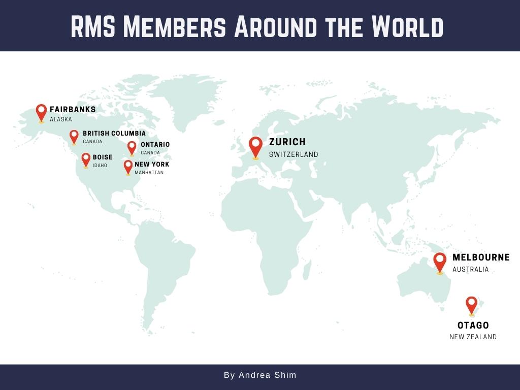 World map of where RMS researchers are from